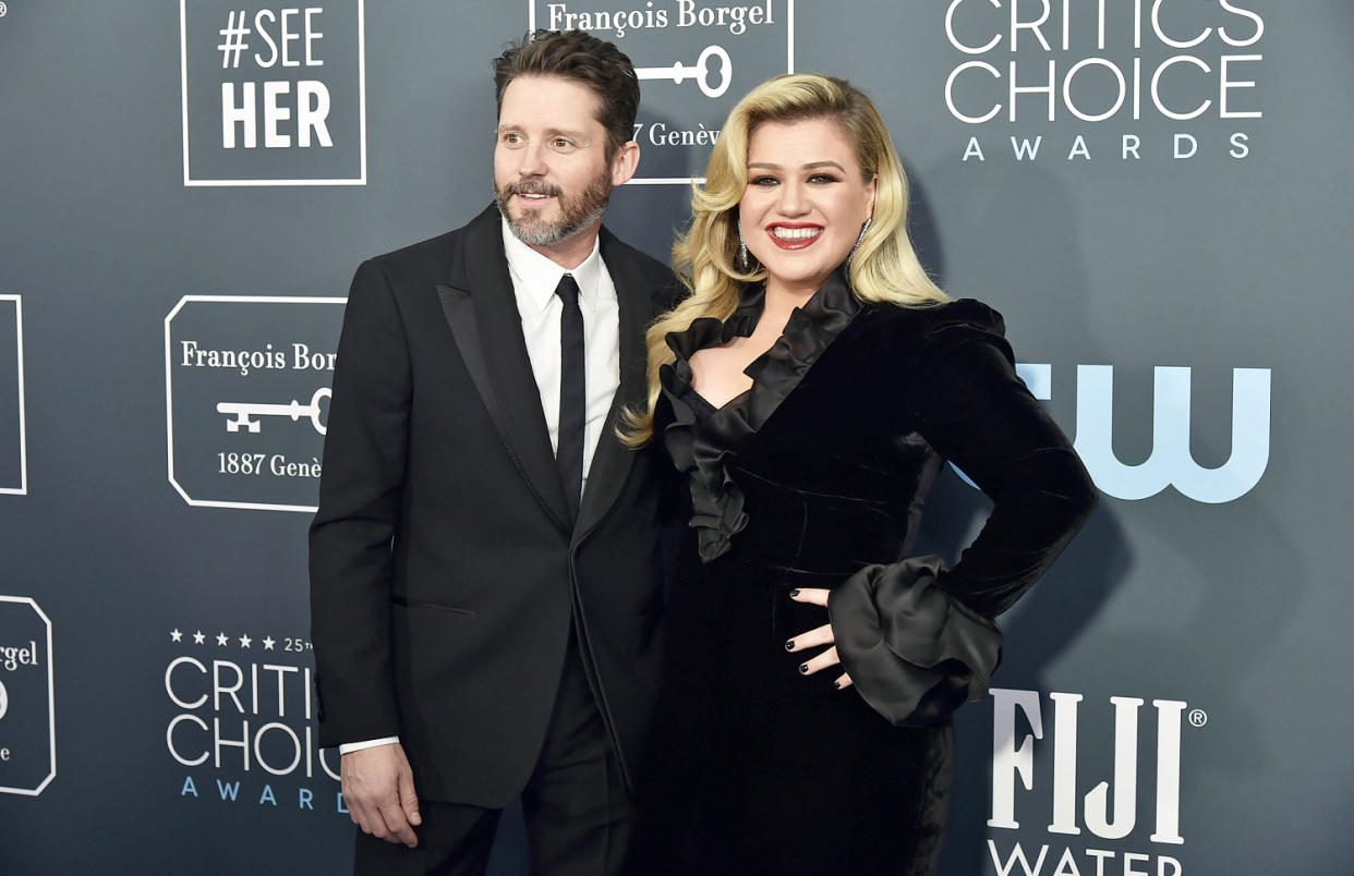 Brandon Blackstock and Kelly Clarkson at the 25th Annual Critics' Choice Awards in 2020. (David Crotty / Patrick McMullan via Getty Image)