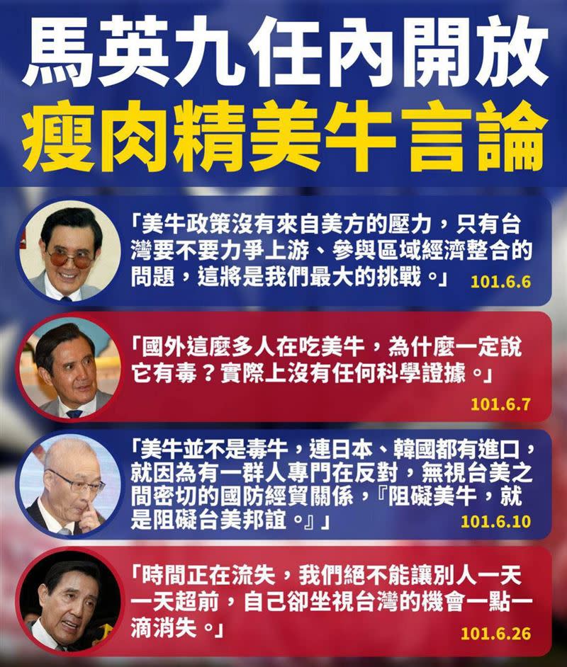 前總統馬英九挺萊克多巴胺語錄曝光，民進黨立委王定宇諷刺「馬不知臉長」（圖／翻攝自王定宇臉書）