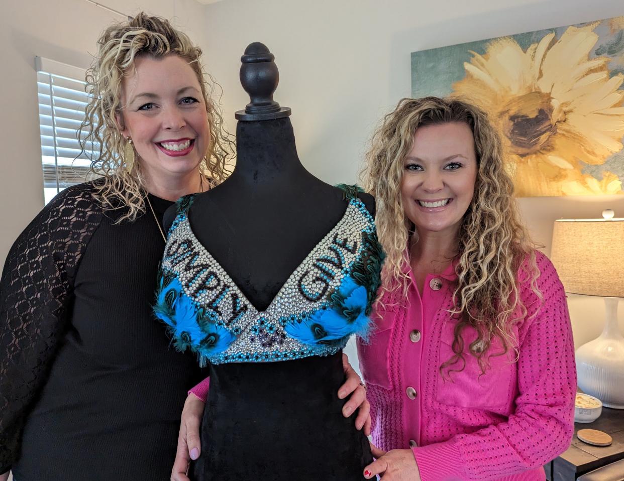 Jamey Pete (left) of Plain Township and Simply Give founder Alivia Hershberger of North Canton are celebrating the nonprofit's 10th anniversary by hosting a "Mardi Bra" fundraiser on Feb. 22. Their aim is to collect 10,000 in-kind donations for women.