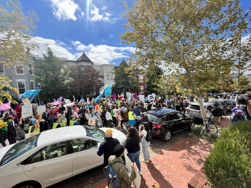 The Women's March rally on Oct. 8, 2022 in Washington, D.C.  / Credit: CBS News