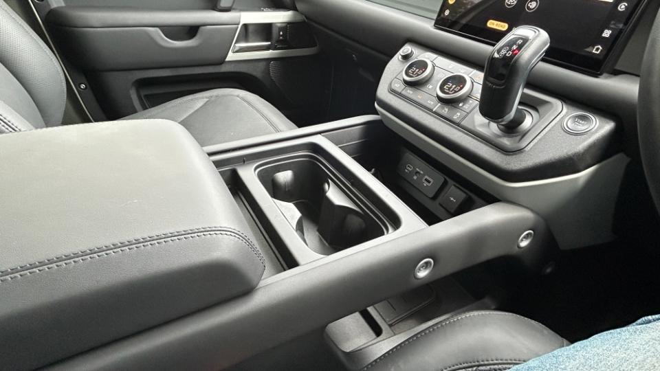 The interior of the Land Rover Defender 90.  