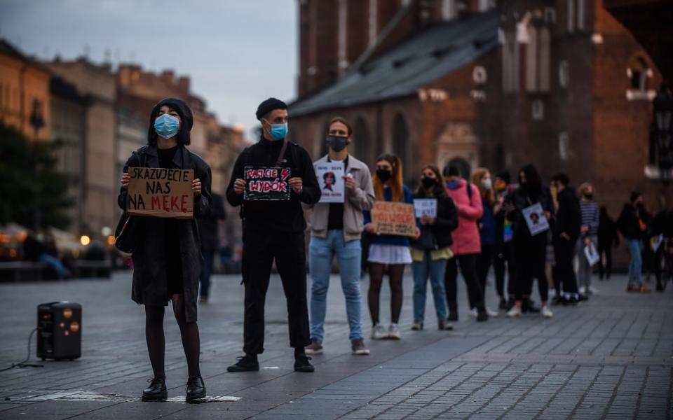 Pro-choice activists protest in Krakow - Omar Marques/Getty Images