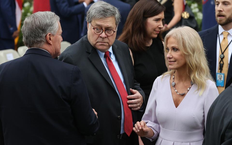 Attorney General William Barr has tested negative, despite being in close proximity to Kellyanne Conway - Getty Images North America 