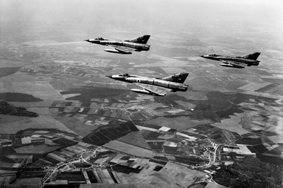 Israeli fighter jets flying over Sinai on the first day of the Six-Day War in 1967 (Getty Images)