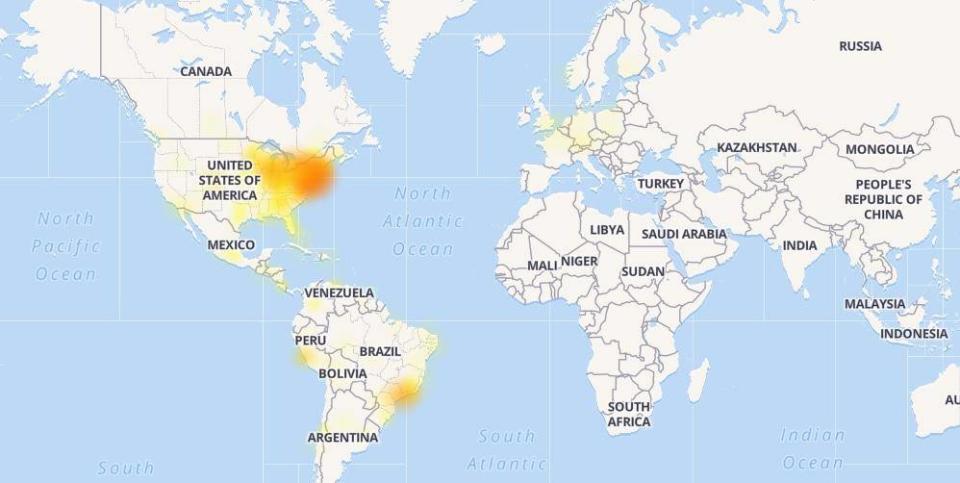 Facebook's issues appear to be contained to the east coast of the United States and certain regions in Central and South America (Down Detector)