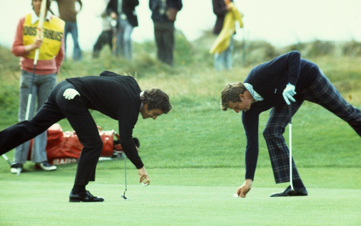 With Tony Jacklin during the 1973 Open at Royal Troon