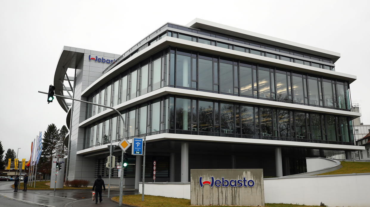 Picture shows the headquarters of the German company, Webasto, where two employees have tested positive for the coronavirus, in Stockdorf near Munich, Germany, January 28, 2020.    REUTERS/Michael Dalder