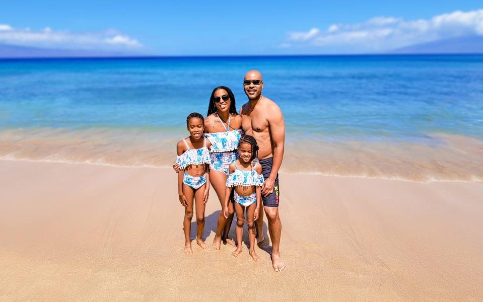 The author and her family at Ka'anapali Beach.