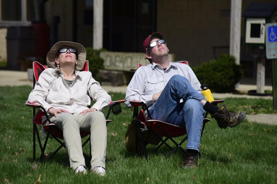 Laurie and Tom Coyle from Kent drove to Crawford County on Monday to watch the total solar eclipse.