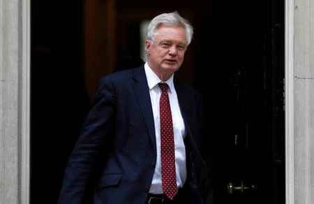 Britain's Secretary of State for Exiting the European Union David Davis leaves Downing Street, London, Britain July 11, 2017. REUTERS/Peter Nicholls