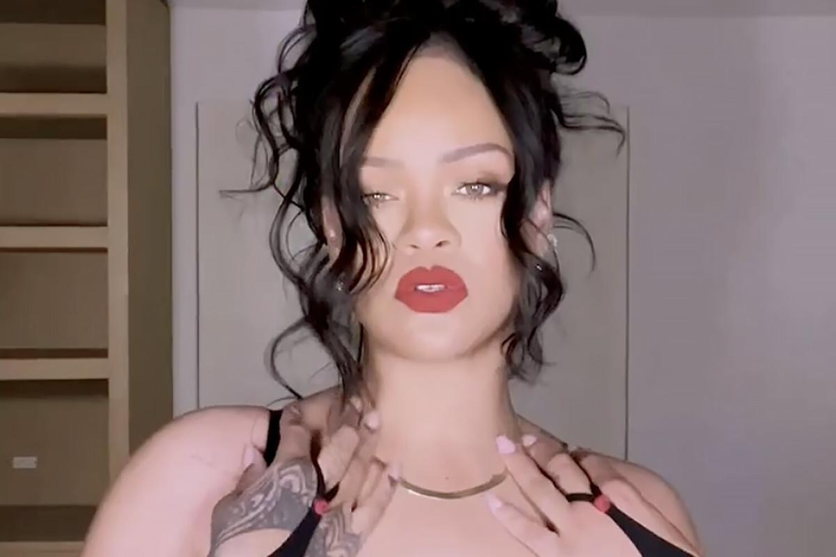 Rihanna Pairs a Corset Dress from Her Lingerie Line with Thigh-High Boots  in Steamy Video: Watch!