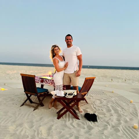 <p>Derek Carr Instagram</p> Derek Carr and Heather Carr on the beach.