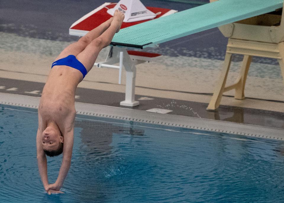 Spring Grove's Elijah Henning placed 13th in the PIAA Class 3A diving competition Wednesday.
