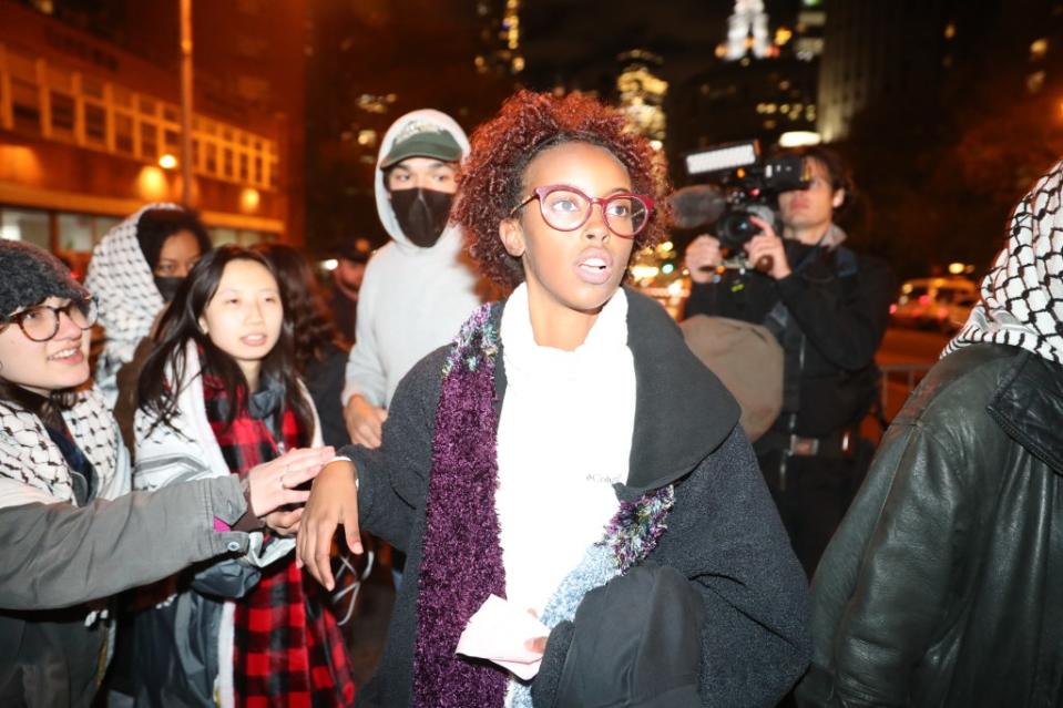 Hiris getting released from custody after getting arrested at Columbia. William C Lopez/New York Post