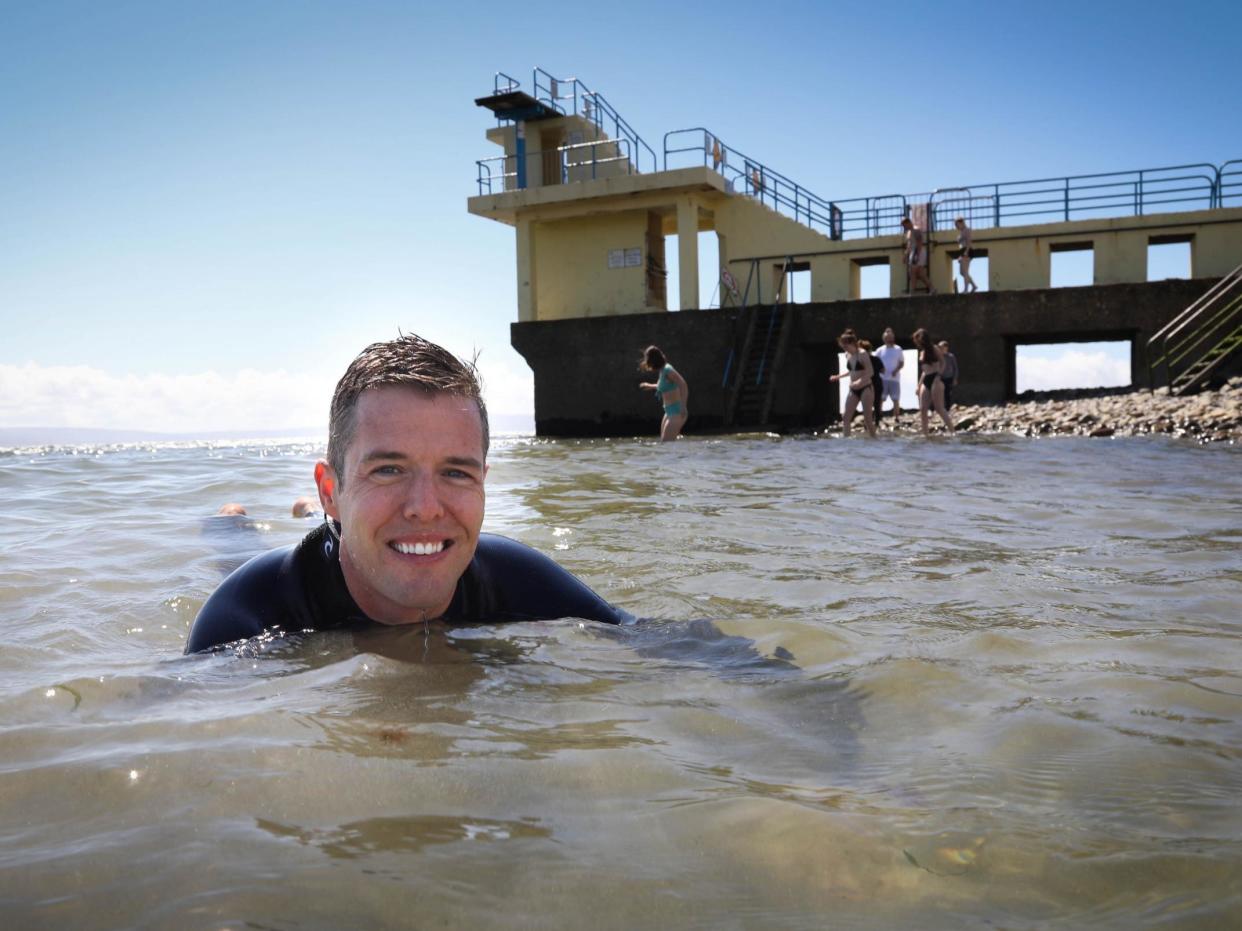 Dr Liam Burke, one of a team of researchers at NUI Galway who are studying whether recreational waters contain potentially deadly bacteria, is pictured at Blackrock, Salhill in Galway: Aengus McMahon/PA Wire