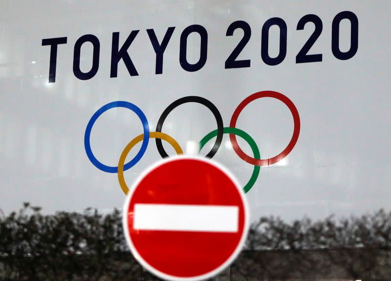 FILE PHOTO: FILE PHOTO: The logo of Tokyo 2020 Olympic Games is displayed, in Tokyo