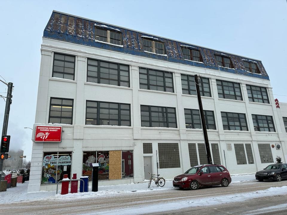 The downtown farmers' market moved in 2019 from its seasonal 104th Street location, to its current indoor, year-round building on 97th Street and 103rd Avenue. (Emily Fitzpatrick/CBC - image credit)