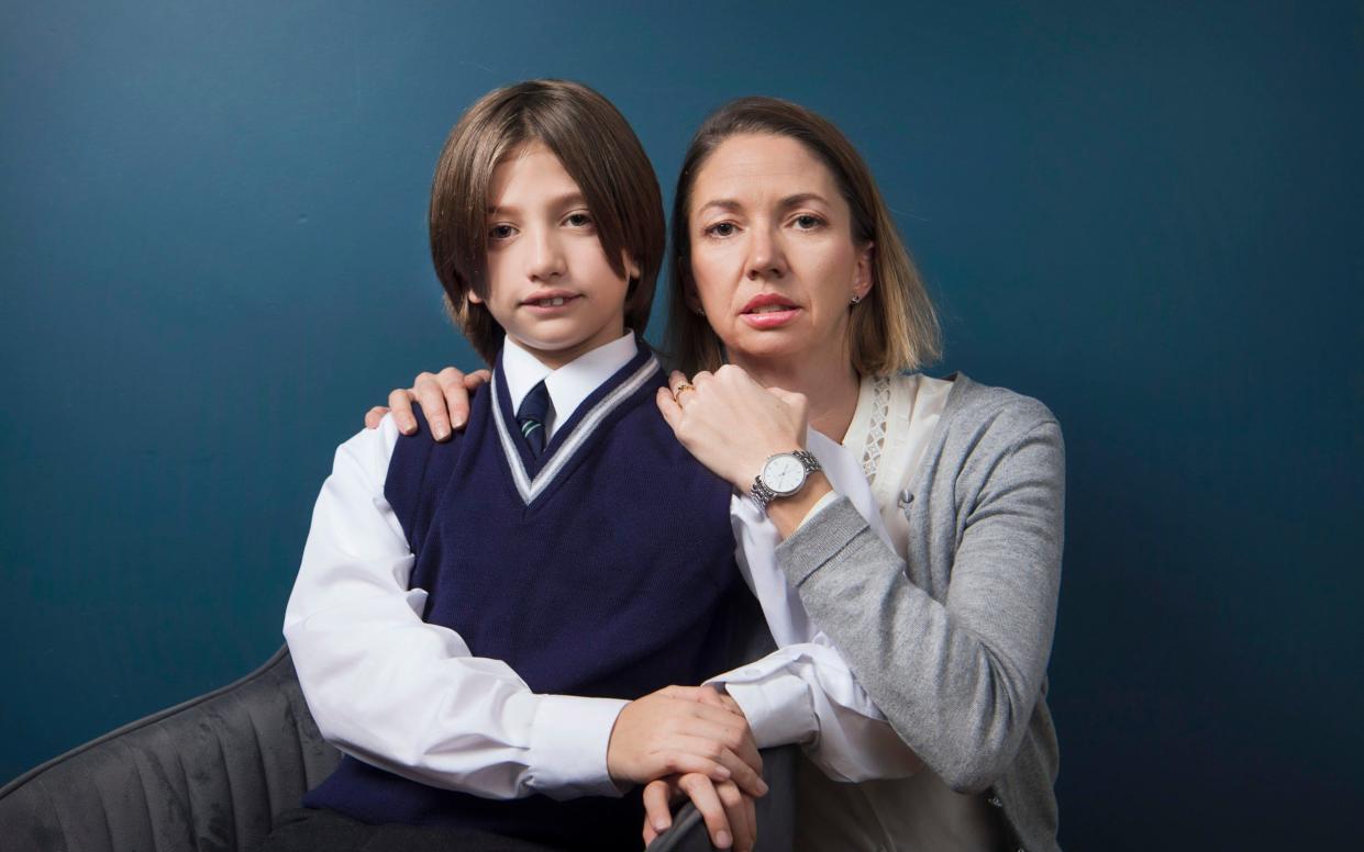 Dr Jane Richards with her son Henry. Henry had been denied a visa when she fled Hong Kong, but the documentation has now been granted by the Home Office - Paul Cooper