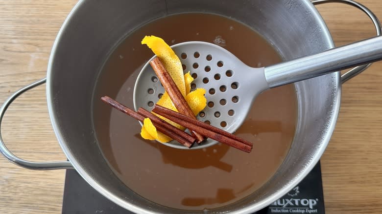 removing cinnamon orange from bowl