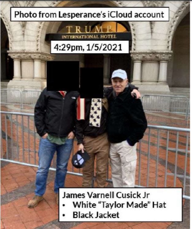 Suspect James Varnell Cusick Jr., a Brevard County pastor, appears in this photo, taken from charging documents against him for his role in the Jan. 6 riot at the U.S. Capitol.