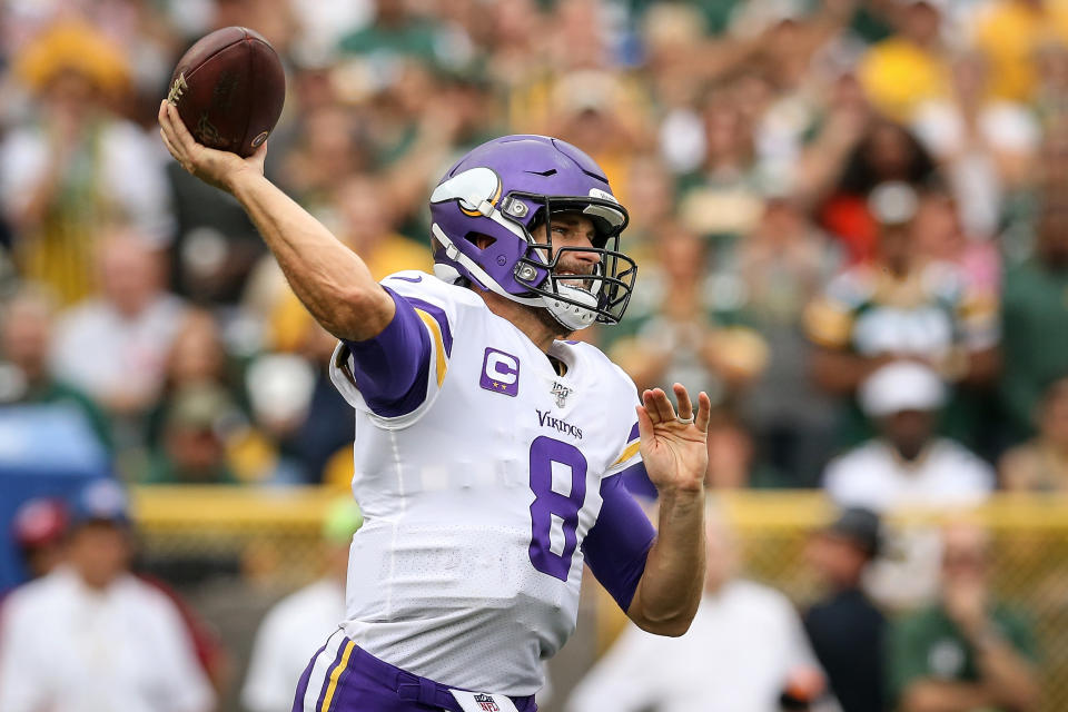 Kirk Cousins will try to lead the Vikings to a season sweep of the Packers in NFL Week 17. (Photo by Dylan Buell/Getty Images)