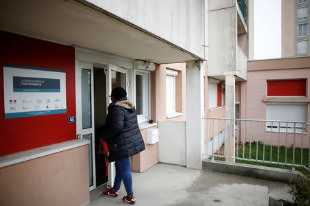 A patient arrives at the 'Service Medical de Proximite' clinic in Laval, France, November 8, 2018. Picture taken November 8, 2018. REUTERS/Stephane Mahe