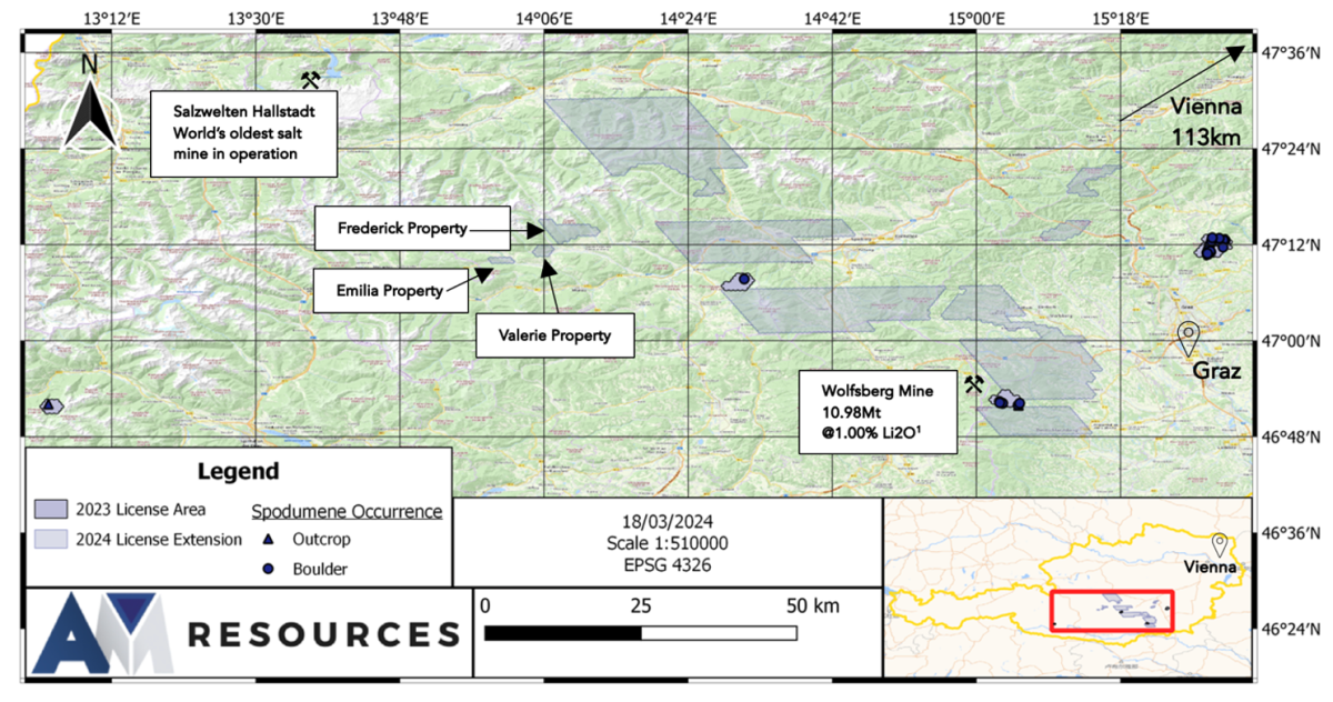 AM Resources Identifies 49 New Pegmatites on its Significant Land Package in the Austrian Pegmatite Belt