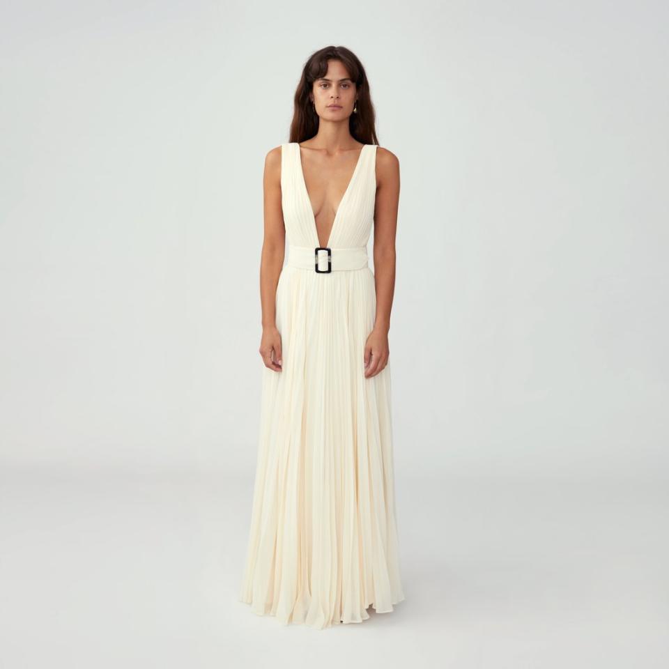 Fame and Partners Pleated Belted Gown (Photo: Fame and Partners)