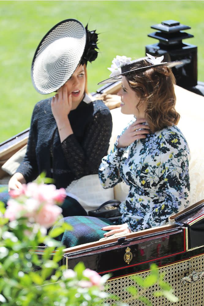 Beatrice (left) and Eugenie at Royal Ascot on June 21, 2018.