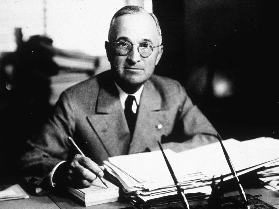 President Harry Truman in 1945.