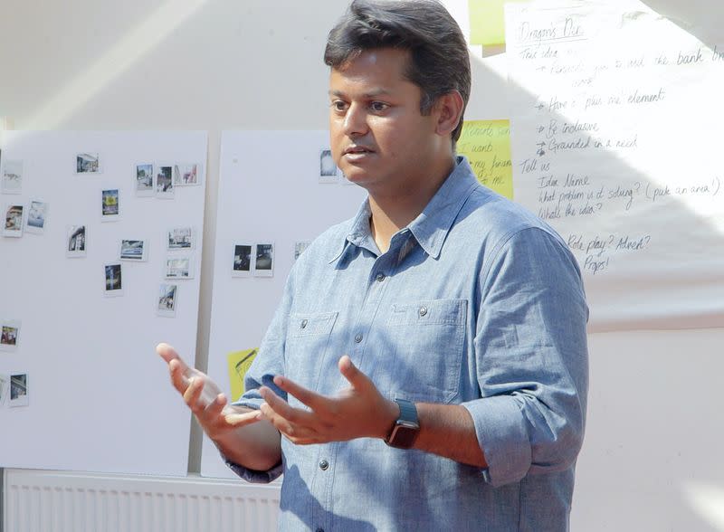 Aritra Chakravarty, founder of financial technology firm Project Imagine, is seen in London