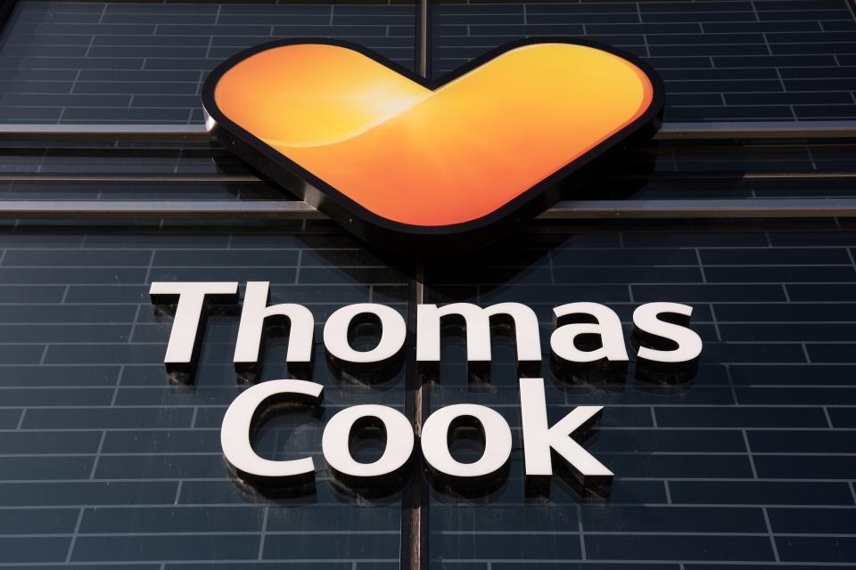 A closed-down branch of the global travel group Thomas Cook is pictured three days after the company filed for bankruptcy, in Peterborough, central England on September 26, 2019. - "Most of us in Peterborough know somebody who works for Thomas Cook," said Phil Dobbs, a human resources manager who works in the city that is home to the collapsed travel firm. The city of Peterborough has rushed this week to help the 1,000 local staff who lost their jobs in the early hours of Monday when Thomas Cook filed for bankruptcy. (Photo by OLI SCARFF / AFP) (Photo by OLI SCARFF/AFP via Getty Images)