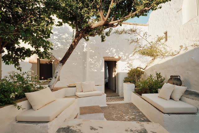 <p>Courtesy of Pagostas</p> The garden at Pagostas, on the Greek island of Patmos.