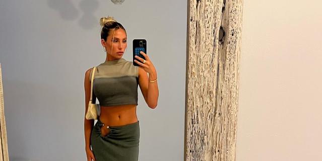 Alix Earle Slays in a Daring Hip-Cutout Skirt and Silky Crop Top