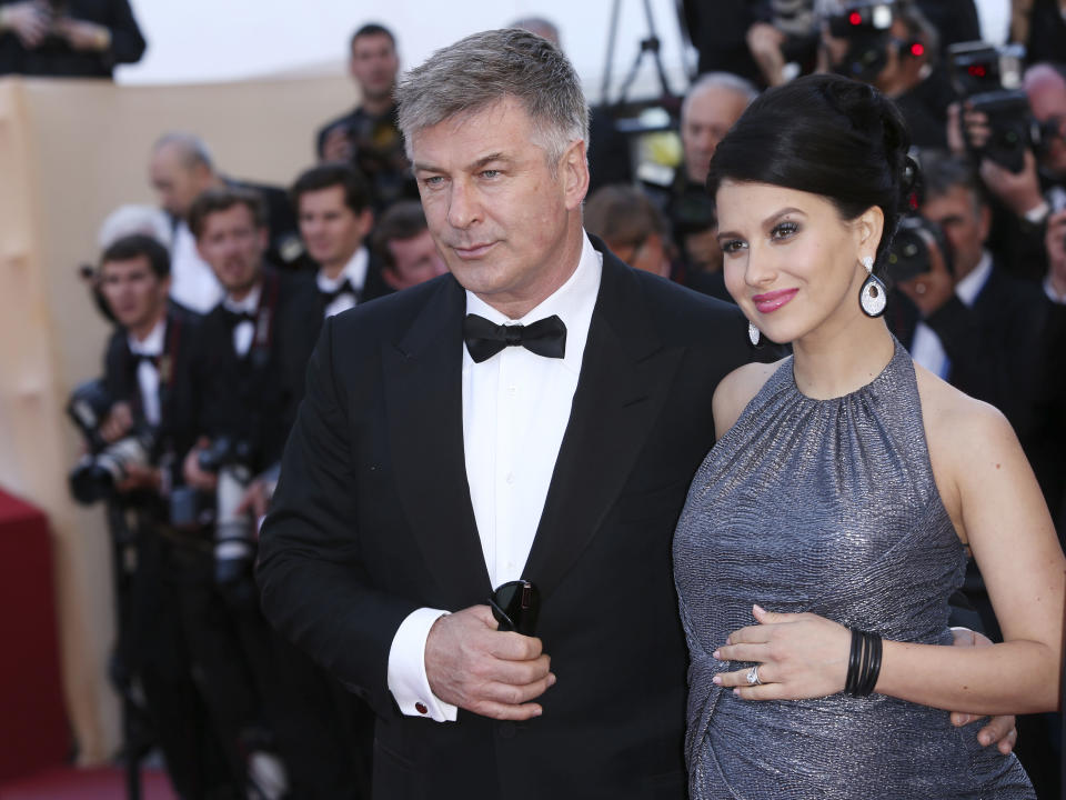 Actor Alec Baldwin and his wife Hilaria Thomas arrive for the screening of Blood Ties at the 66th international film festival, in Cannes, southern France, Monday, May 20, 2013. (Photo by Joel Ryan/Invision/AP)