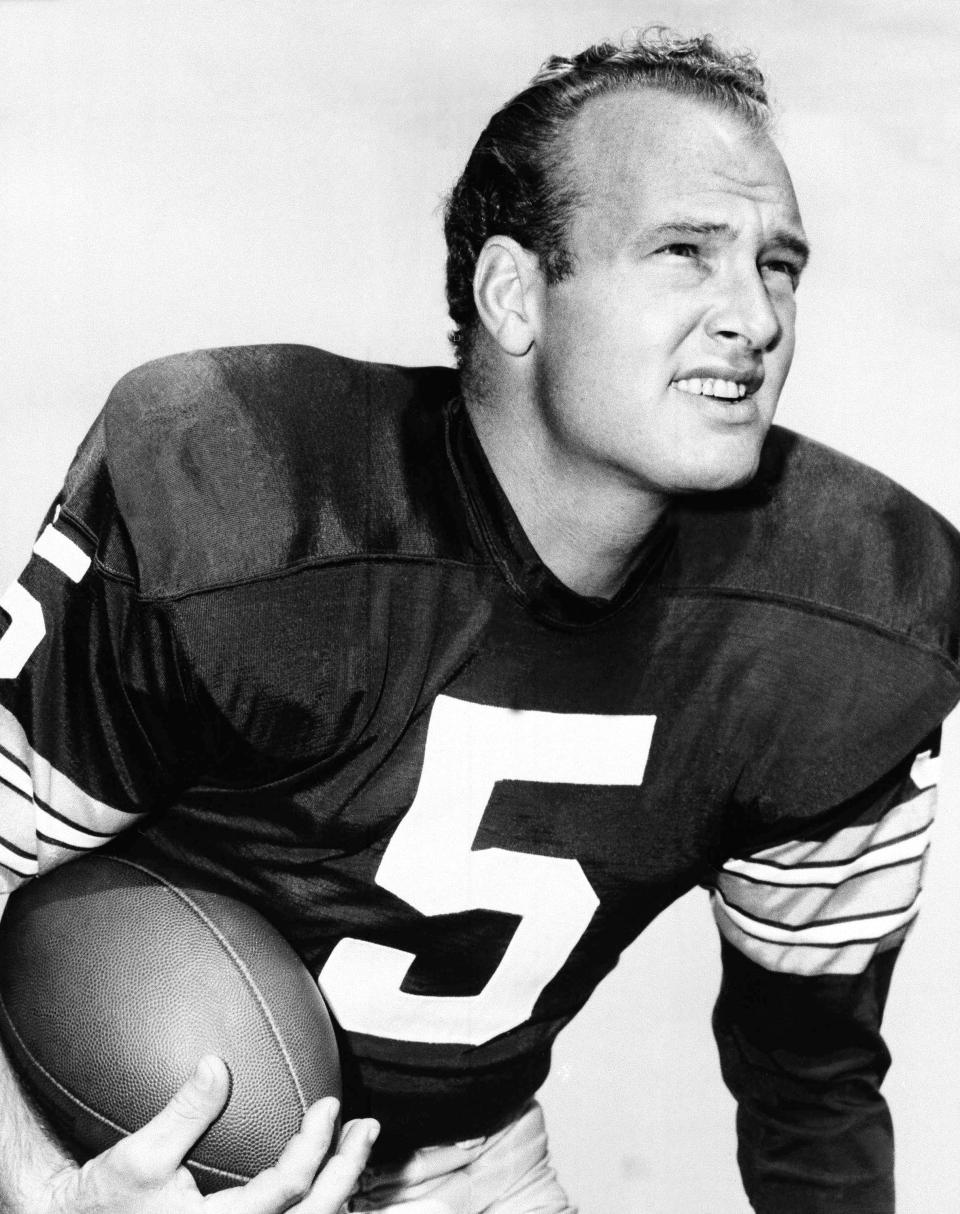 Paul Hornung, of the Green Bay Packers, in an undated photo. Hornung, the dazzling “Golden Boy” of the Green Bay Packers whose singular ability to generate points as a runner, receiver, quarterback, and kicker helped turn them into an NFL dynasty, has died, Friday, Nov. 13, 2020. He was 84. (AP Photo, File)