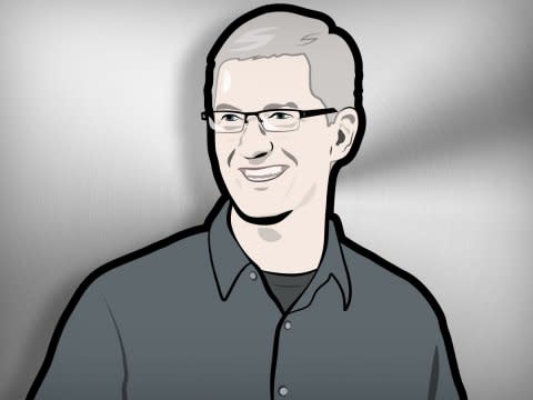 Tim Cook Illustration Silver Metal background