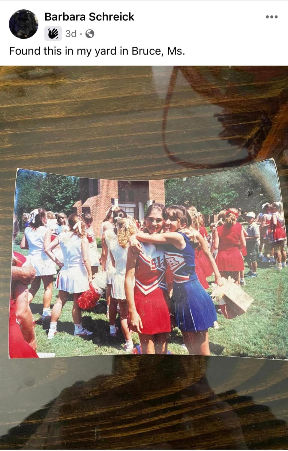 Reagan Dilmore's high school cheerleading photo found in Bruce.