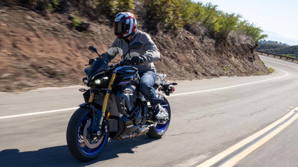 Riding the 2023 Yamaha MT-10 SP naked bike.