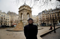 Omer Mas Capitolin poses in Paris, Tuesday Jan.26, 2021. In a first for France, six nongovernmental organizations launched a class-action lawsuit Wednesday against the French government for alleged systemic discrimination by police officers carrying out identity checks. Omer Mas Capitolin, the head of Community House for Supportive Development, a grassroots NGO taking part in the legal action, called it a "mechanical reflex" for French police to stop non-whites, a practice he said is damaging to the person being checked and ultimately to relations between officers and the members of the public they are expected to protect. (AP Photo/Christophe Ena)