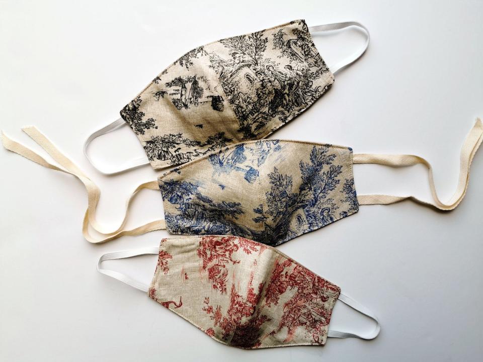 Toile Face Mask, Set of 3. (Photo: Etsy)