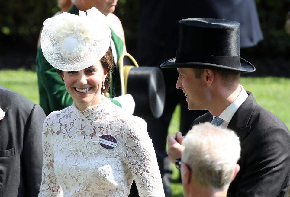 The couple attend Royal Ascot with other family memebers on 20 June 2017Getty Images