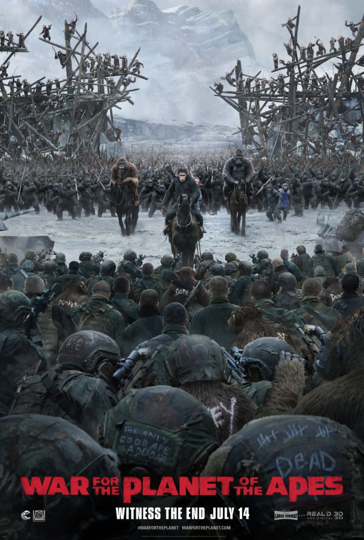 Caesar brings the fight to the humans in War for the Planet of the Apes - Credit: 20th Century Fox