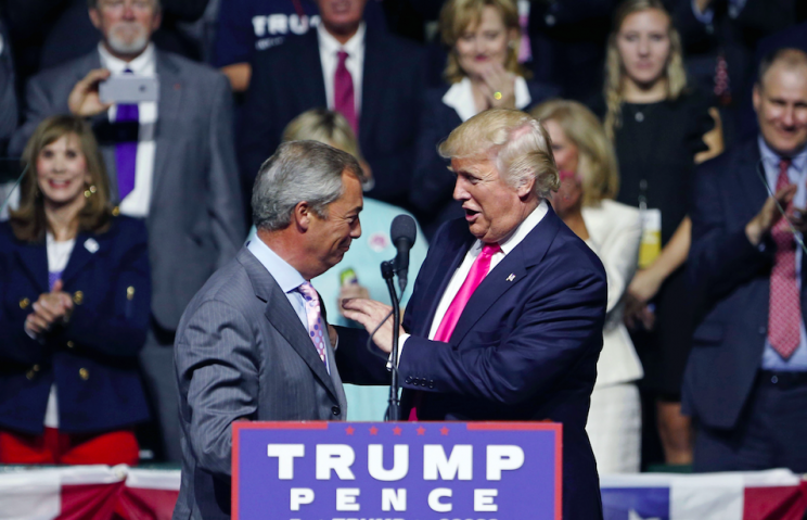 Both Nigel Farage and Donald Trump benefited from Facebook campaigns (Picture: Rex)