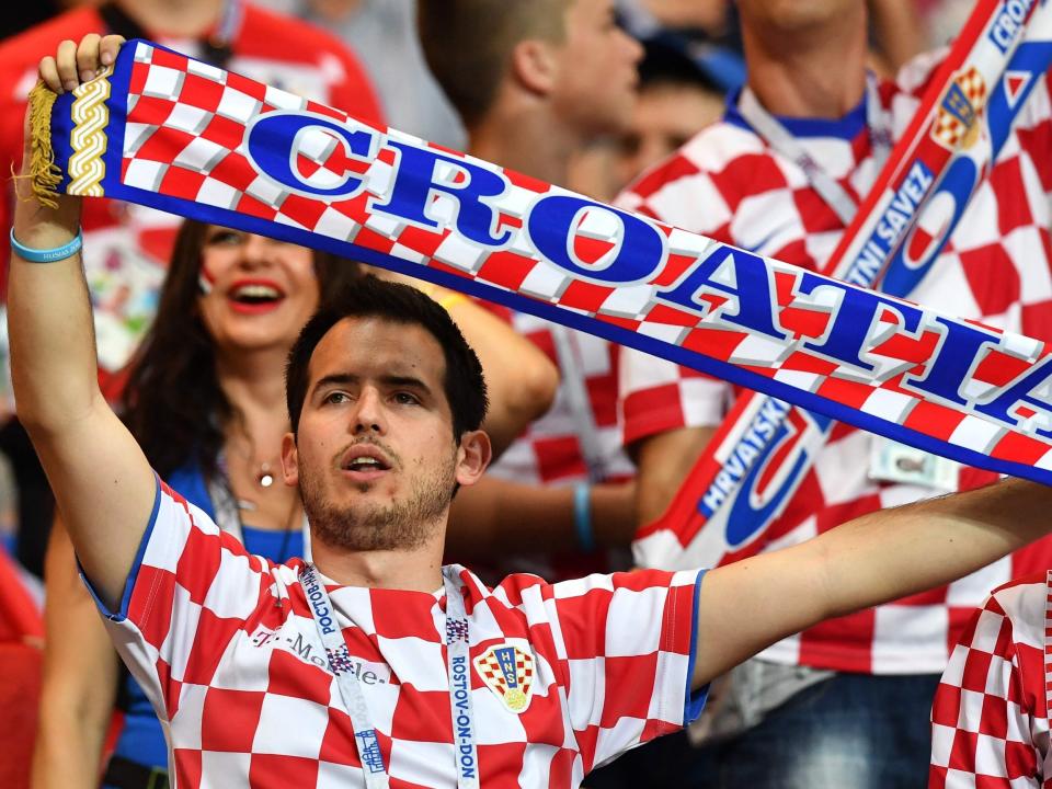 <p>Croatia fans back their team before the game </p>