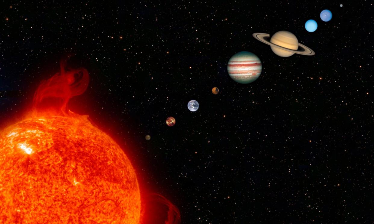 <span>The solar system. Next week’s event is expected to last for several days but some equipment might be needed to see it properly.</span><span>Illustration: Steve Allen Photography/Getty Images</span>