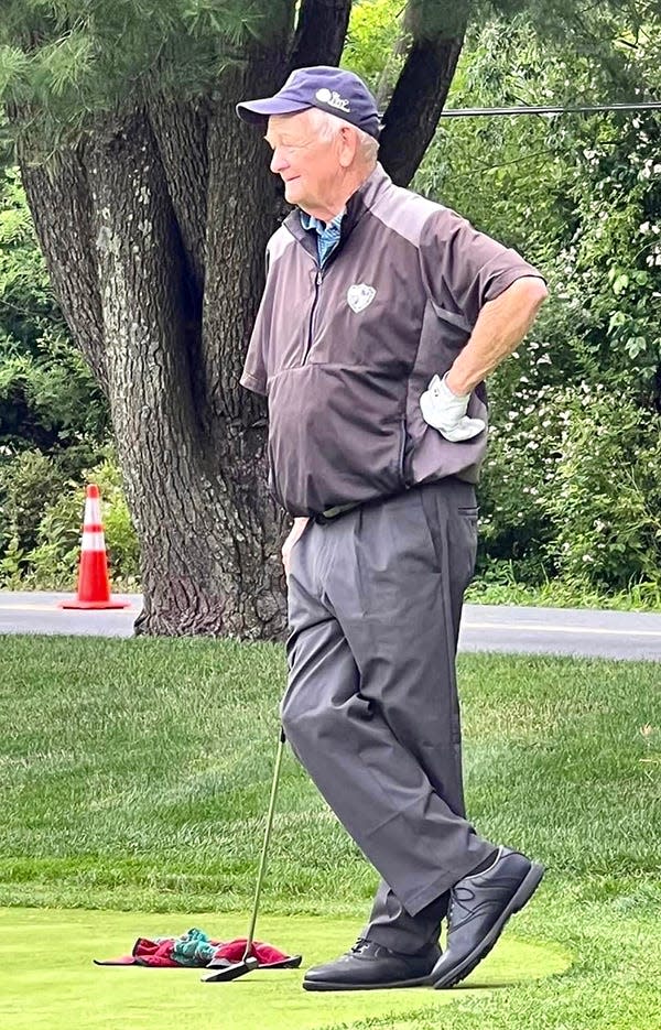Local links legend and Men's Member-Guest organizer Bob Simons on the green at HGC. Simons is the all-time winningest high school golf coach in PIAA history and prepping for his 53rd season at the helm for Wallenpaupack Area.