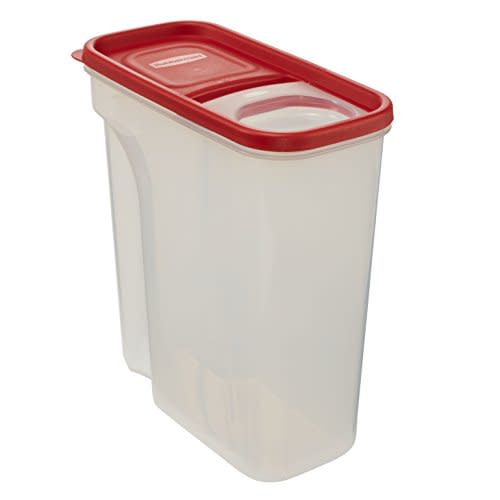 <p><strong>Rubbermaid</strong></p><p>amazon.com</p><p><strong>$4.94</strong></p><p><a href="http://www.amazon.com/dp/B00BEUDXRW/" rel="nofollow noopener" target="_blank" data-ylk="slk:Shop Now;elm:context_link;itc:0;sec:content-canvas" class="link ">Shop Now</a></p><p>Transform a cereal container into a lightweight, portable trashcan by lining it with a plastic bag.</p>