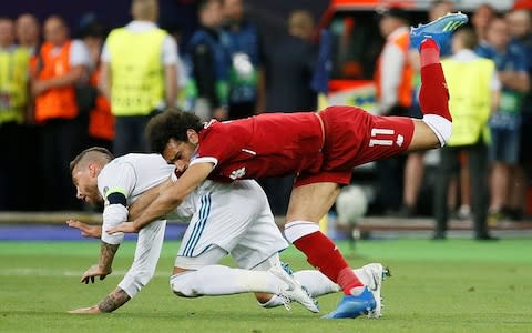 Ramos' tangle with Salah led to an early departure for the crestfallen Egyptian - Credit: REUTERS
