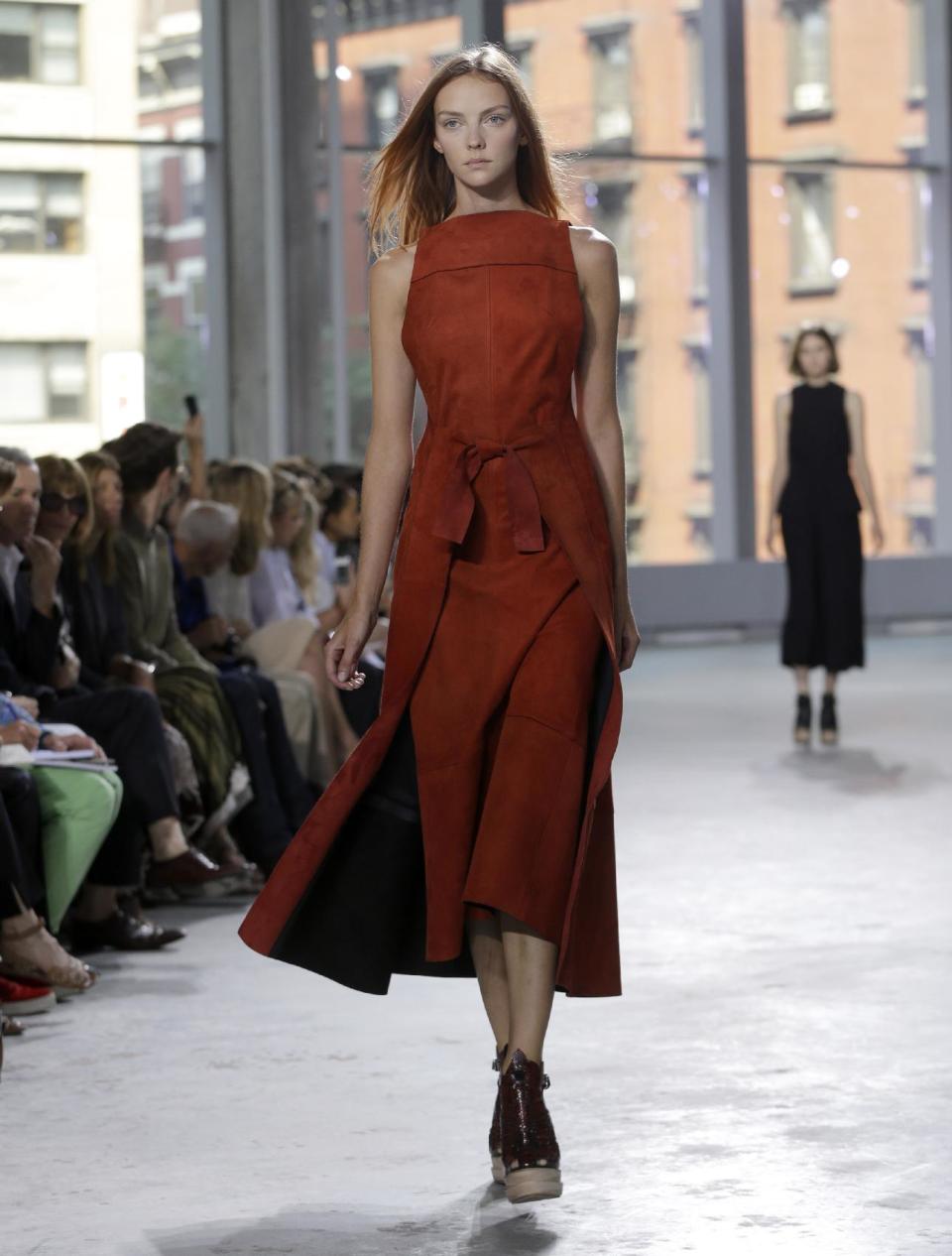 The Proenza Schouler Spring 2014 collection is modeled during Fashion Week in New York, Wednesday, Sept. 11, 2013. (AP Photo/Seth Wenig)